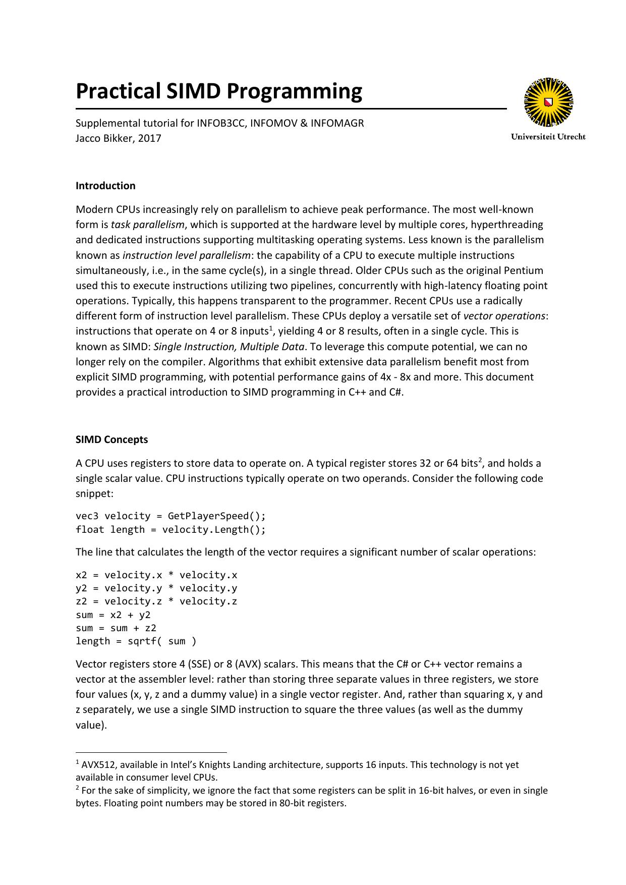 Practicle SIMD Programming